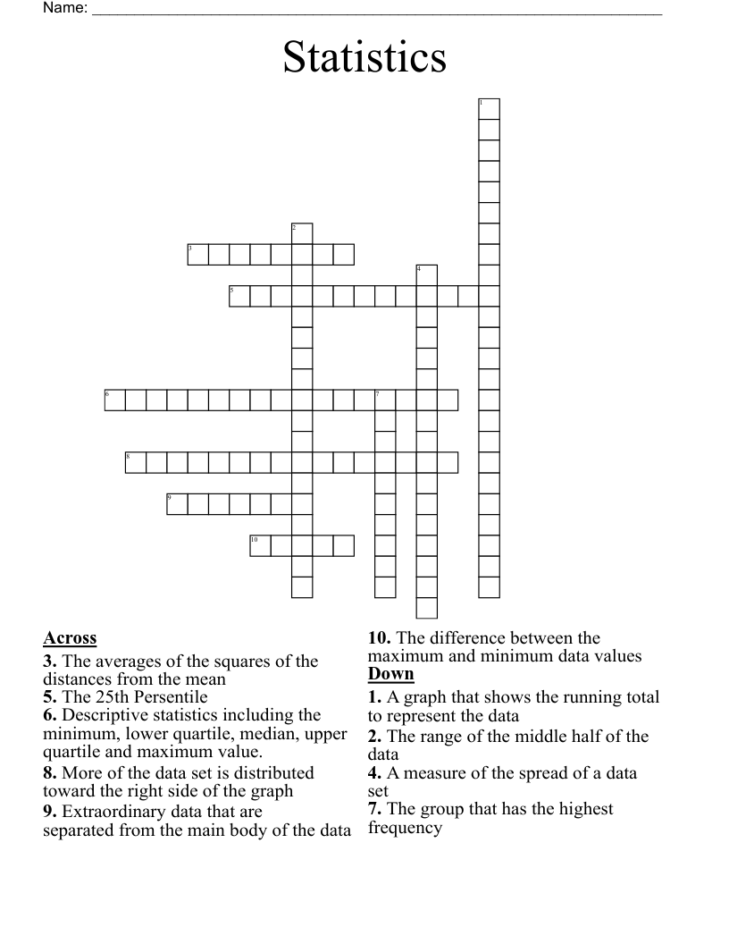 Statistics Crossword