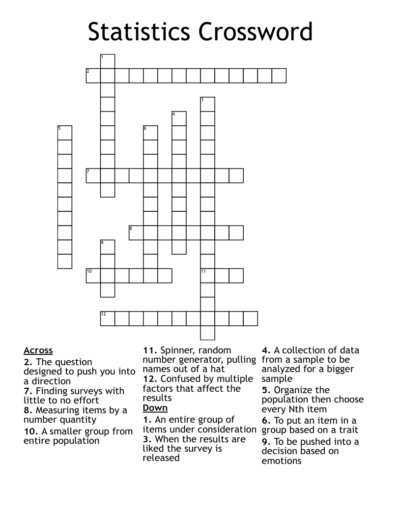 Statistics Crossword