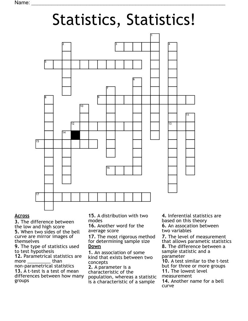 Statistics, Statistics!  Crossword