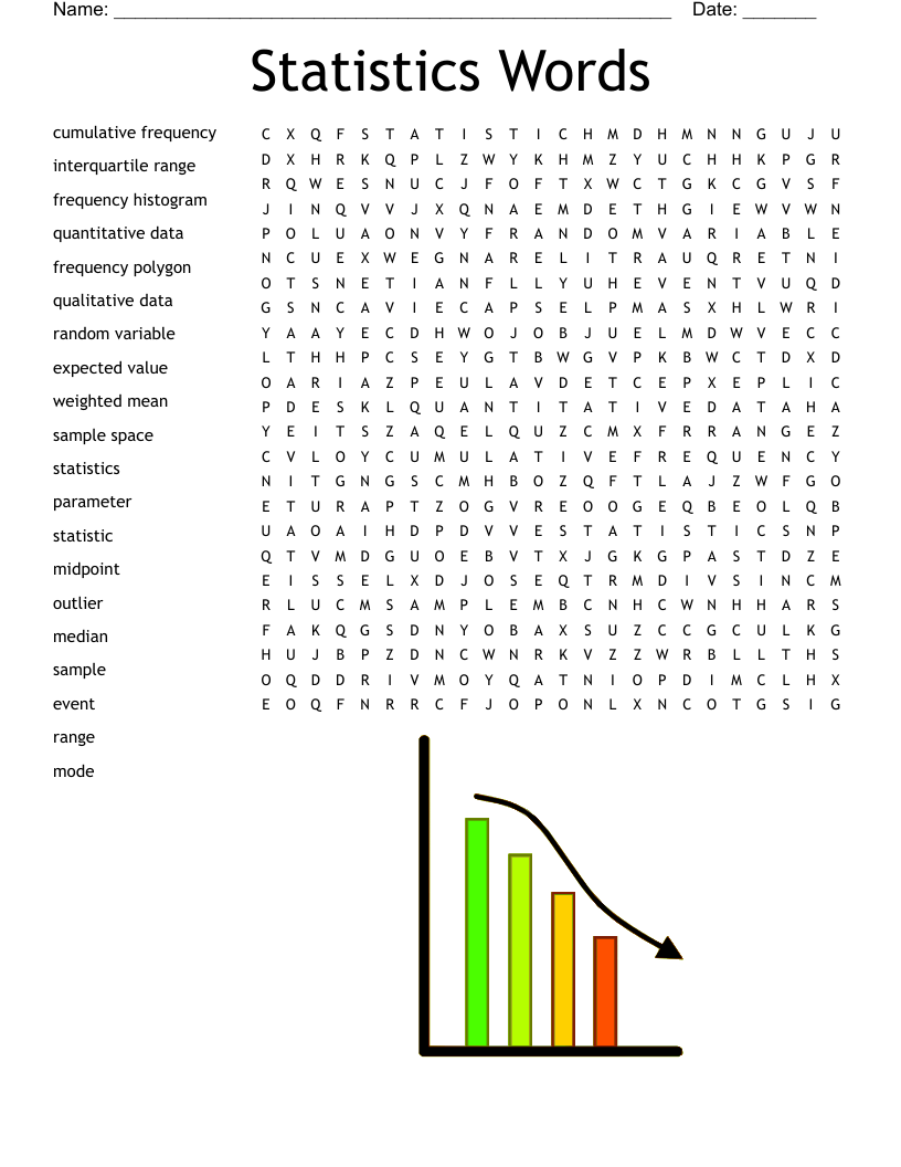 Statistics Words Word Search