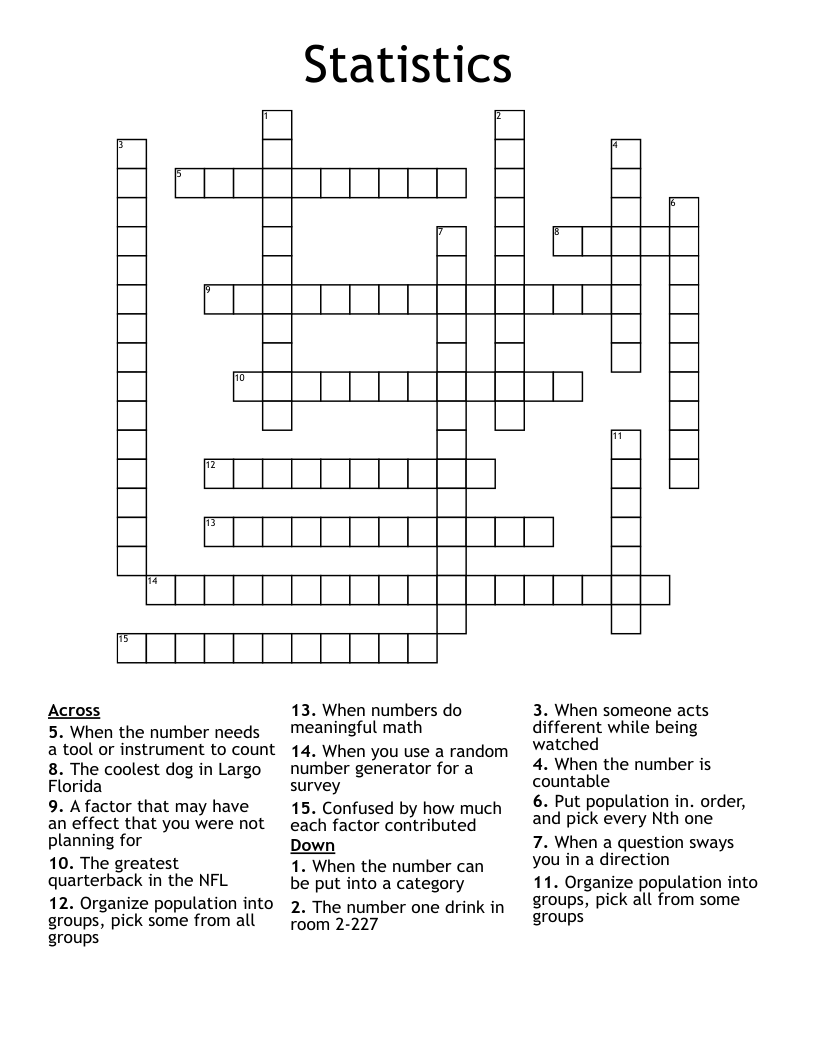 Statistics  Crossword