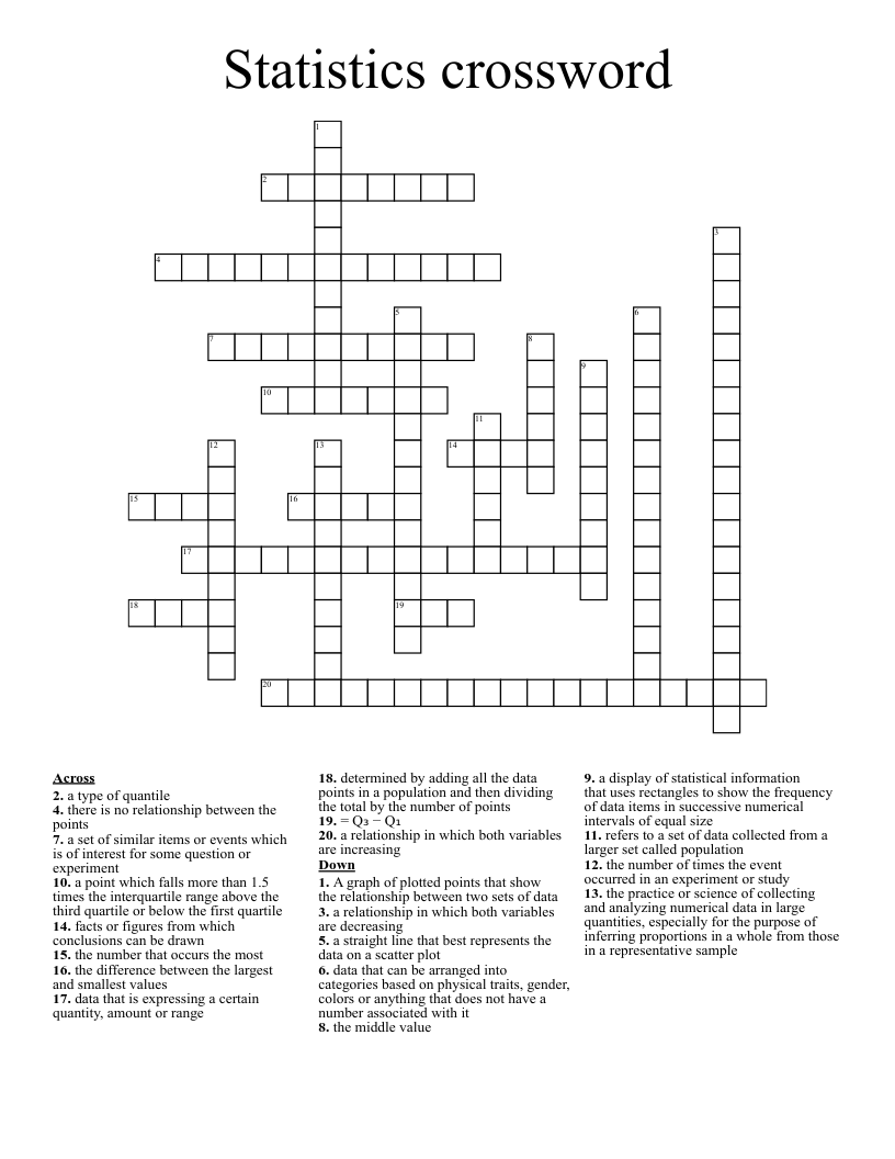 Statistics crossword