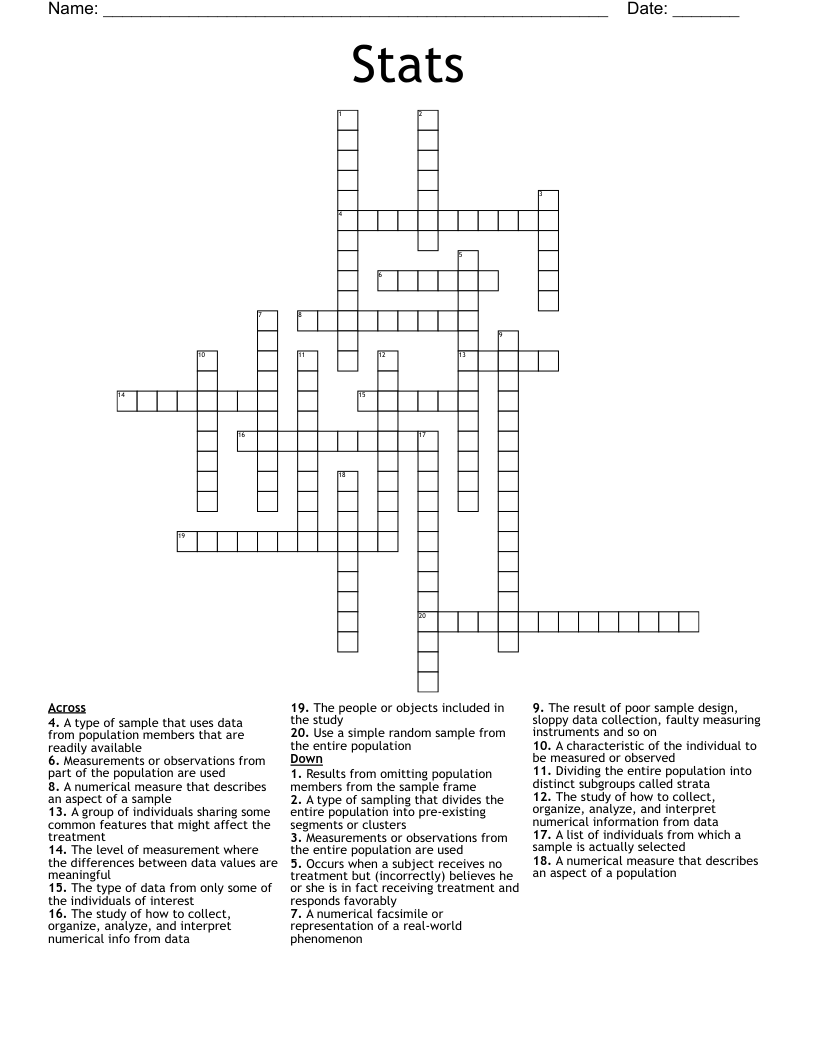 Stats Crossword