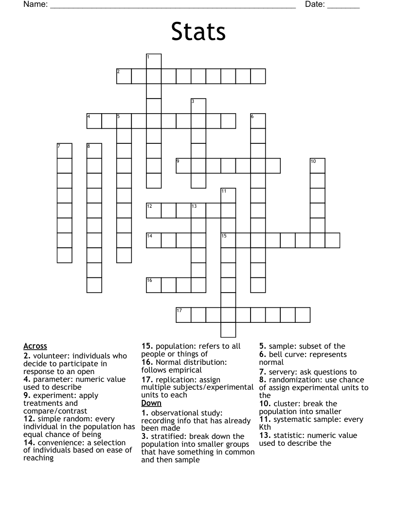 Stats Crossword