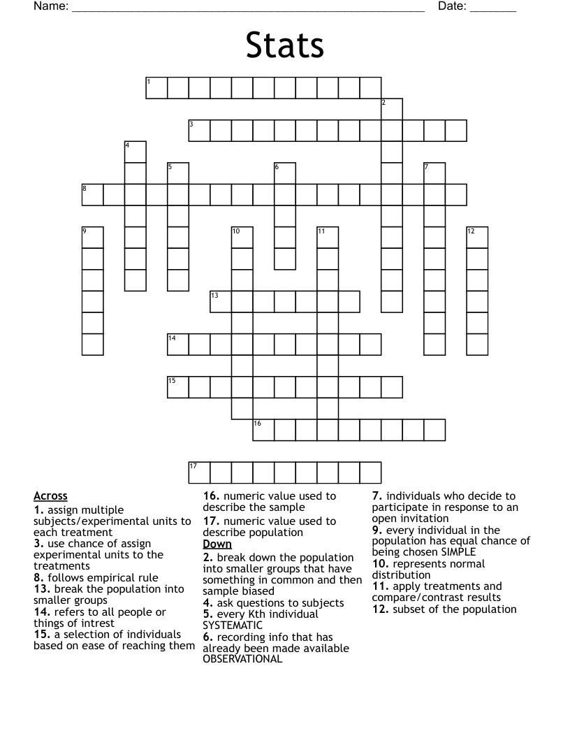 Stats Crossword