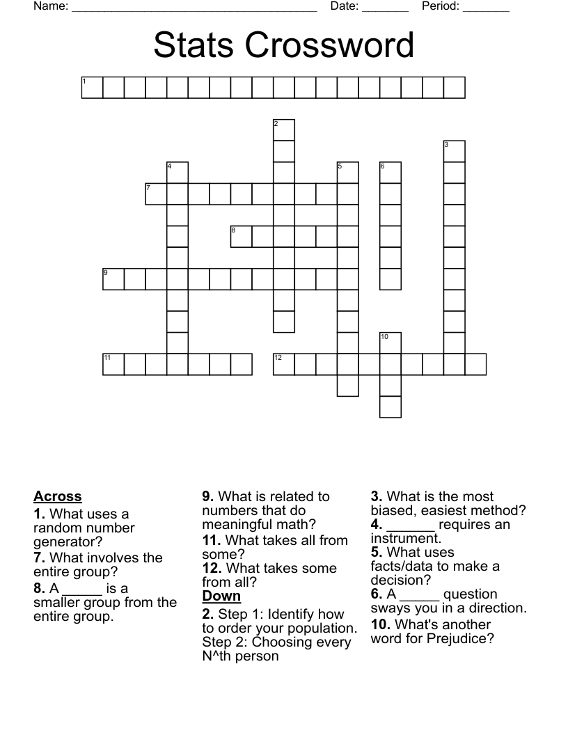 Stats Crossword