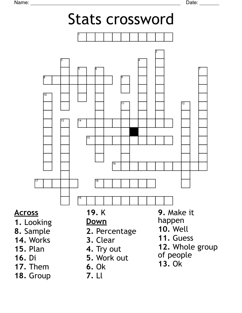 Stats crossword