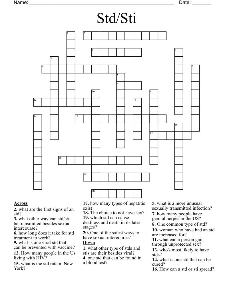 Std/Sti Crossword