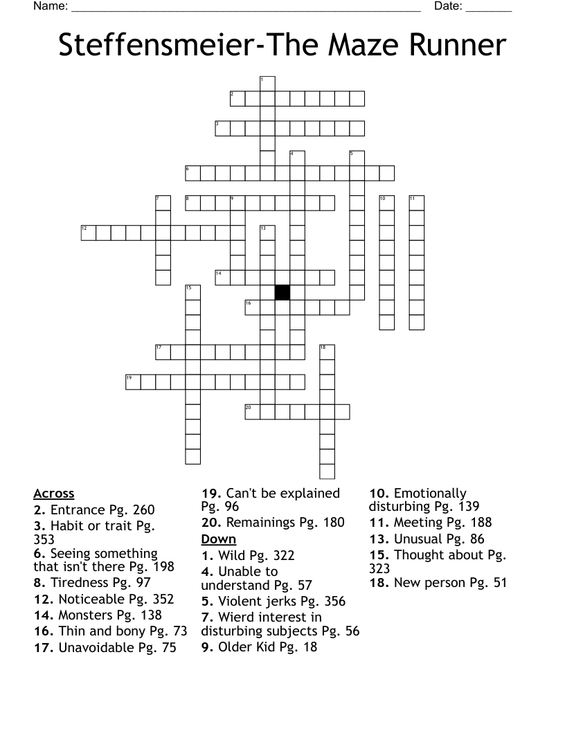 Steffensmeier-The Maze Runner Crossword