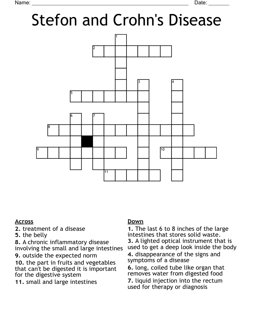 Stefon and Crohn's Disease Crossword