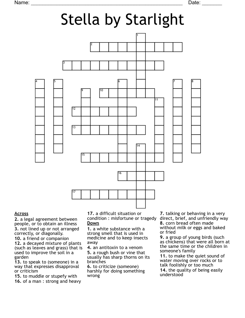 Stella by Starlight Crossword