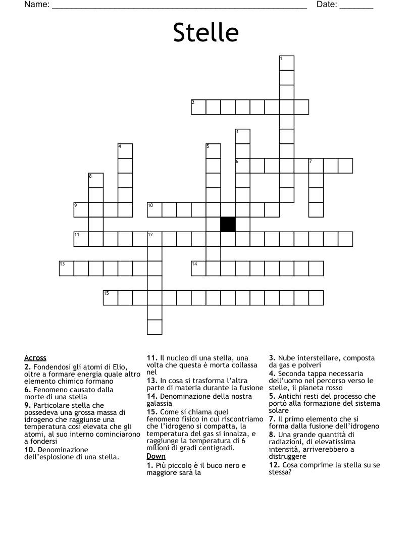 Stelle Crossword
