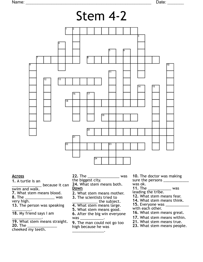 Stem 4-2 Crossword
