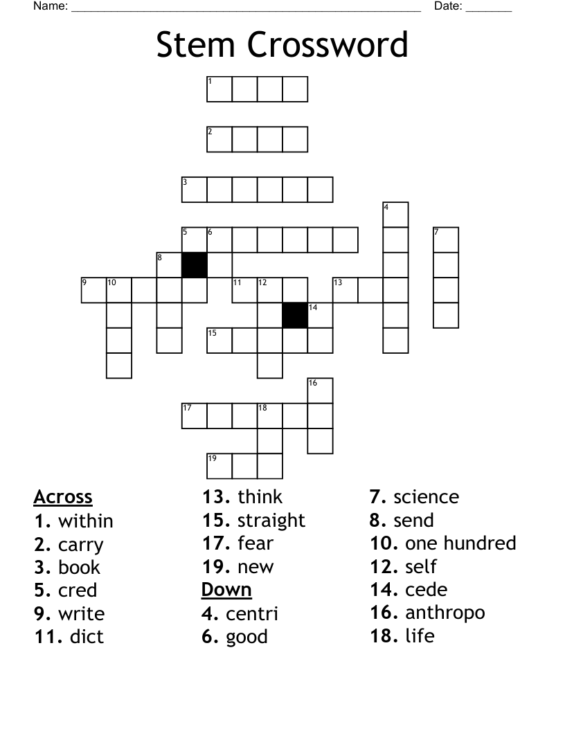 Stem Crossword