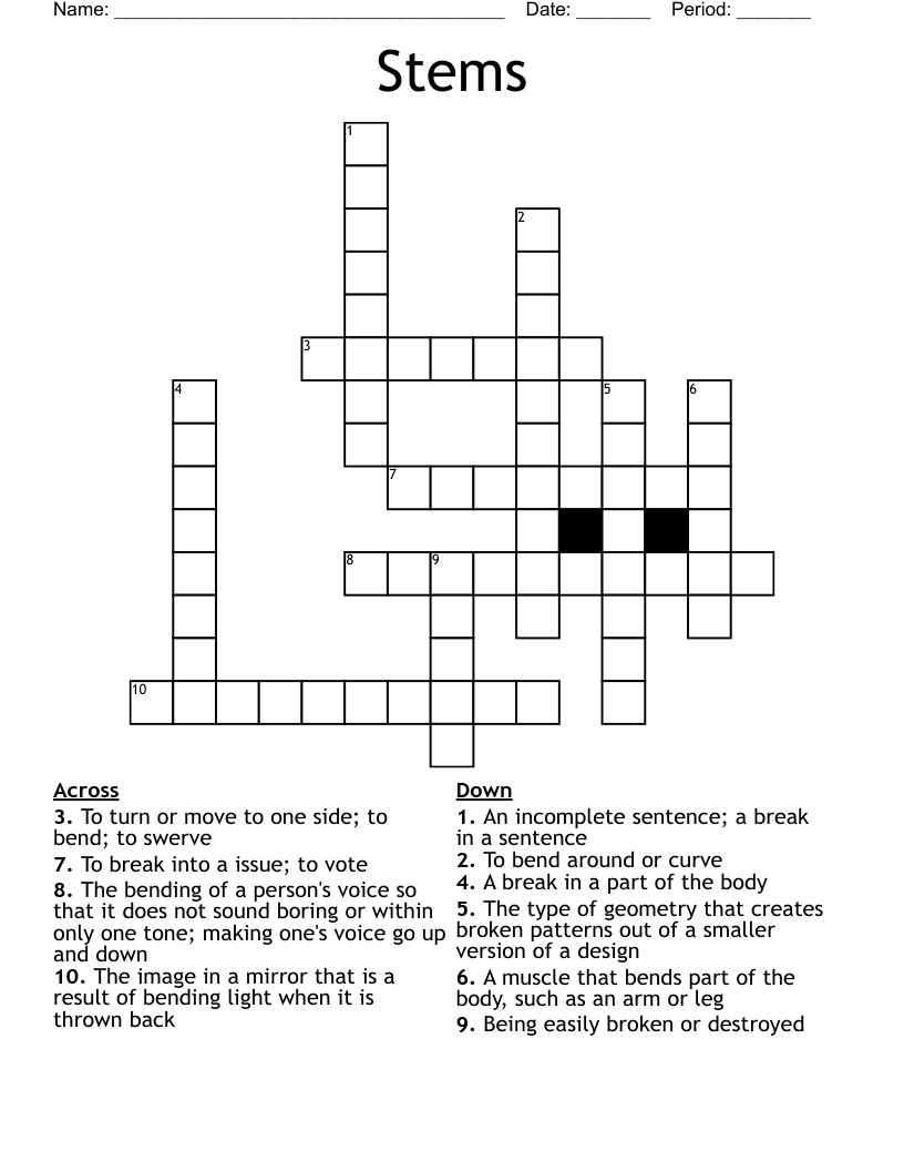 Stems Crossword