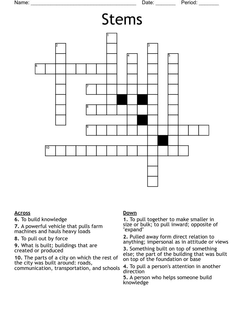 Stems Crossword