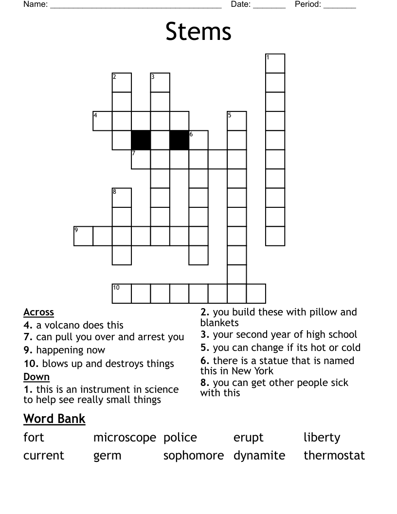 Stems Crossword