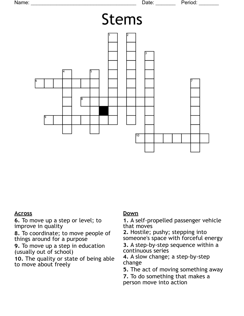 Stems Crossword