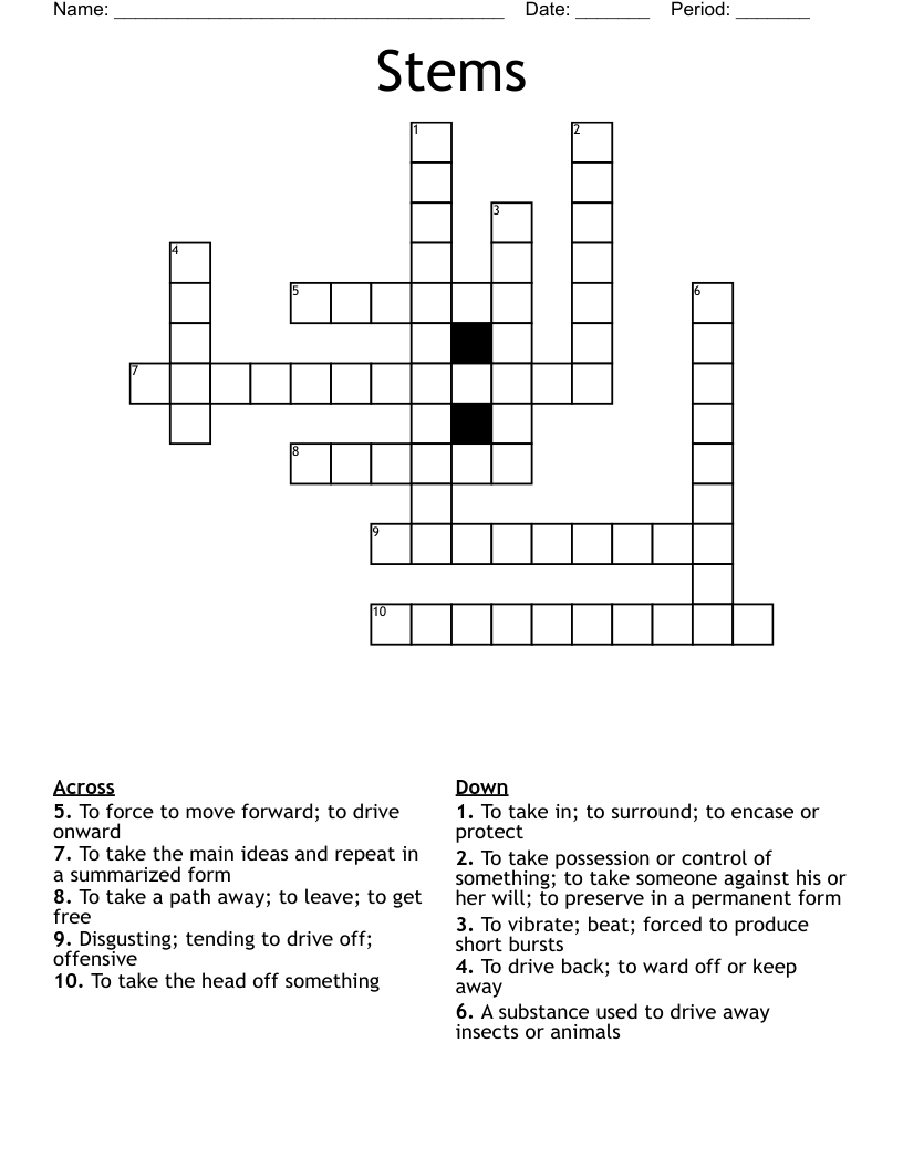 Stems Crossword
