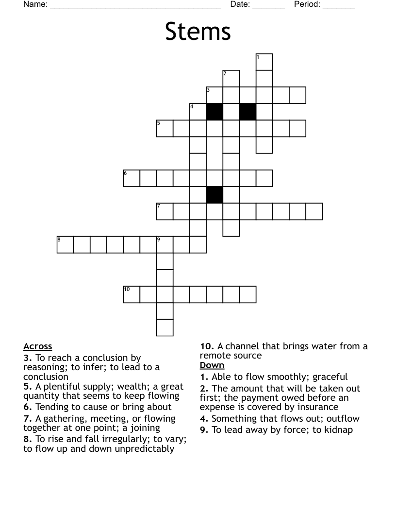 Stems Crossword