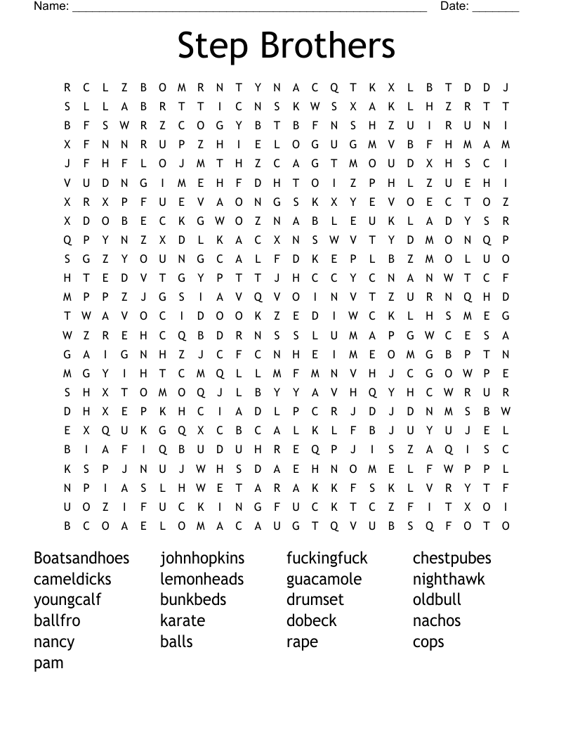 Step Brothers Word Search