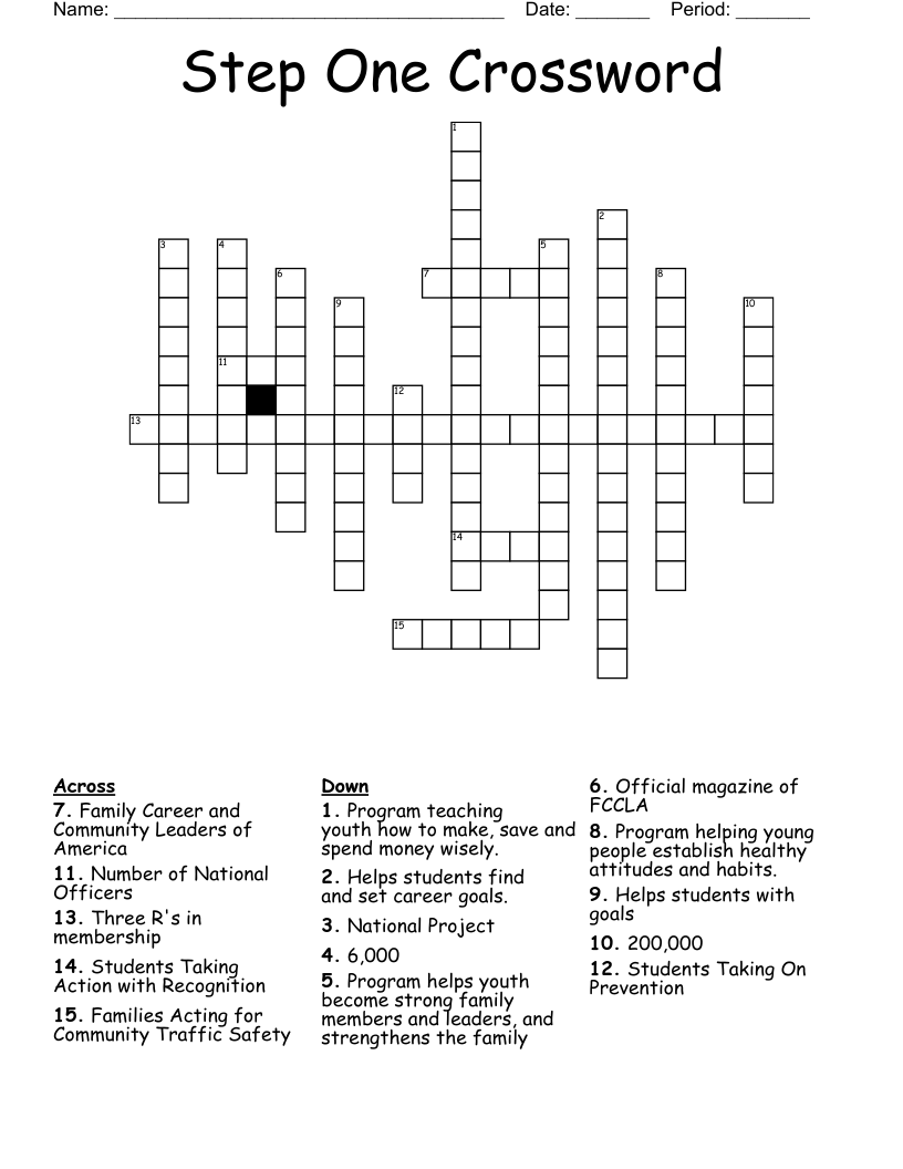 Step One Crossword