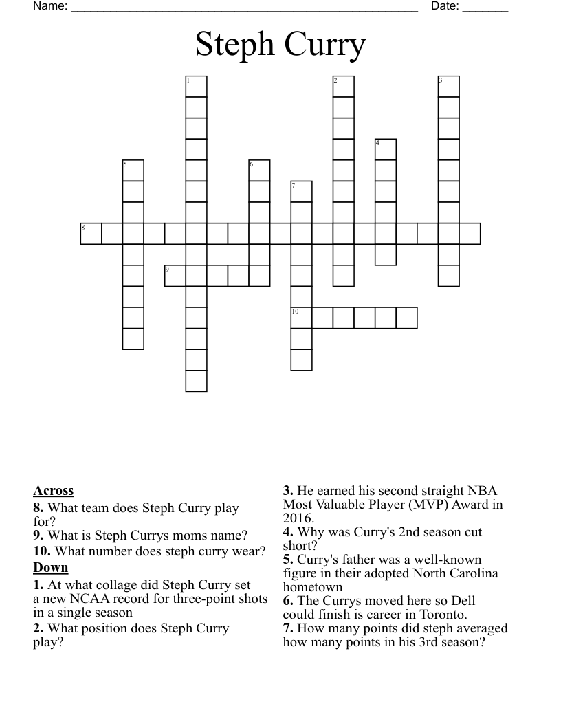 Steph Curry Crossword