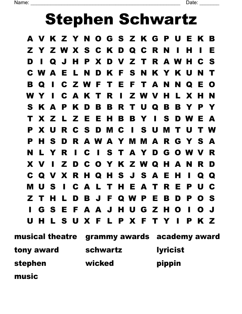Stephen Schwartz Word Search