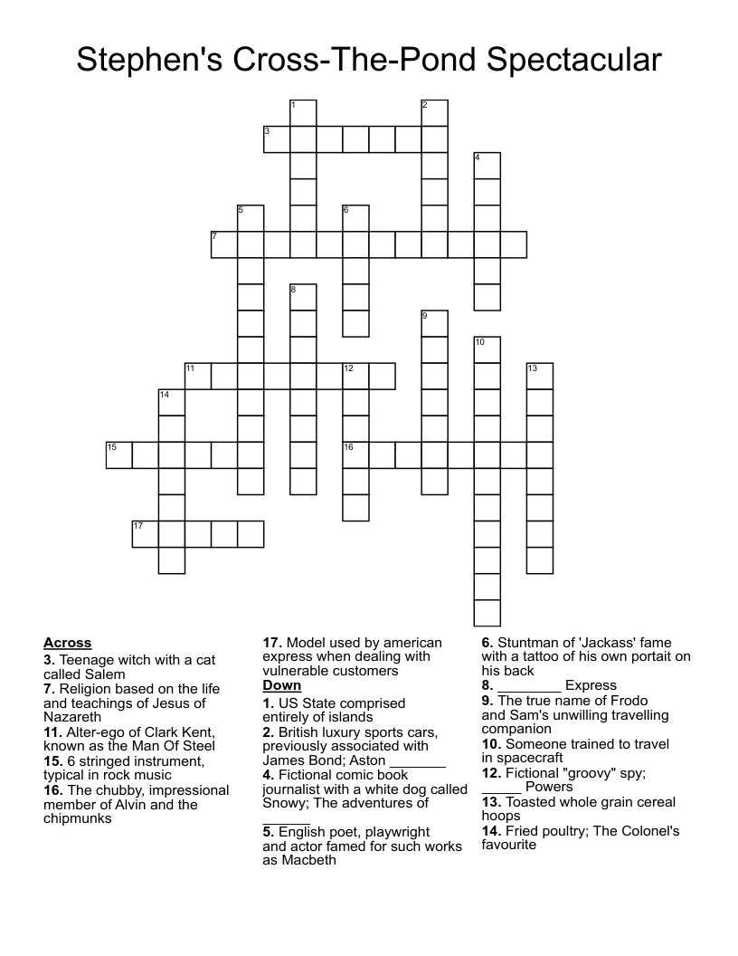 Stephen's Cross-The-Pond Spectacular Crossword