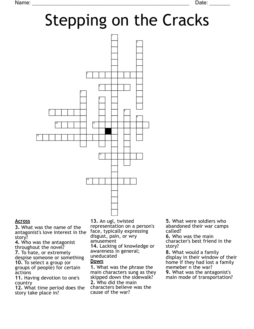 Stepping on the Cracks Crossword