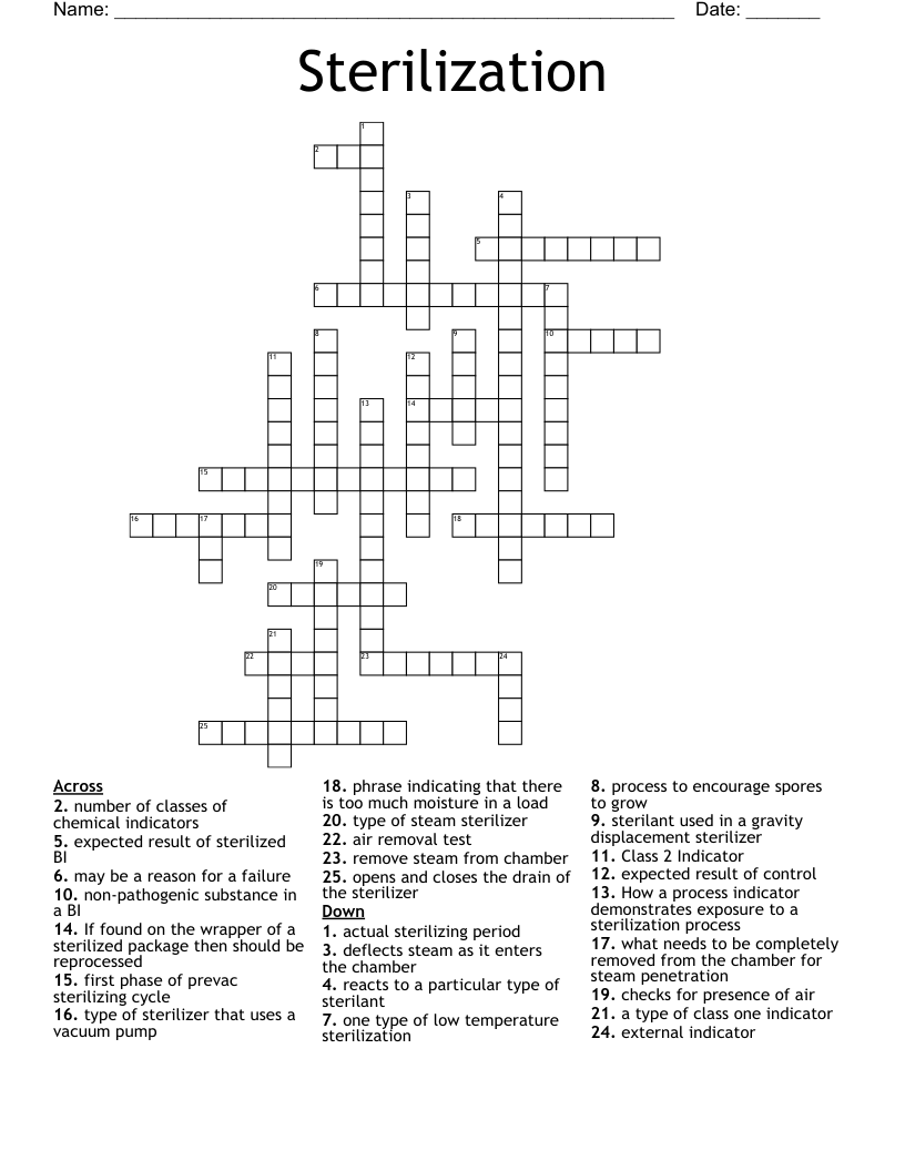 Sterilization Crossword