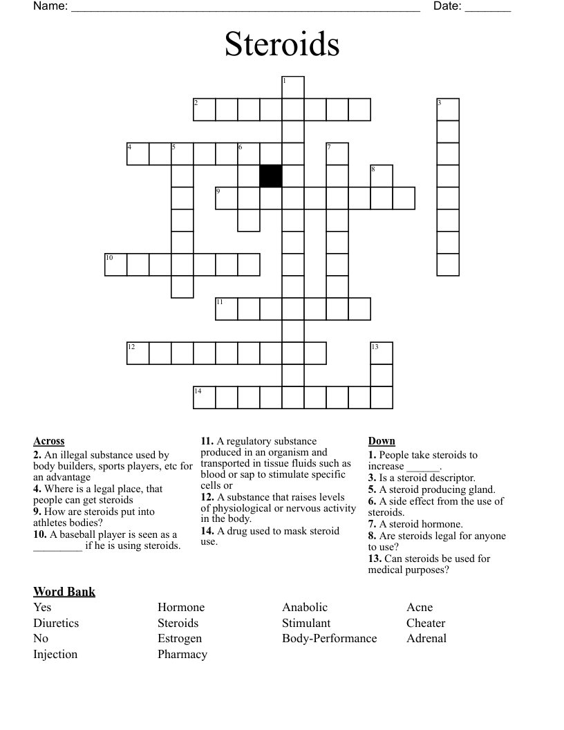 Steroids Crossword