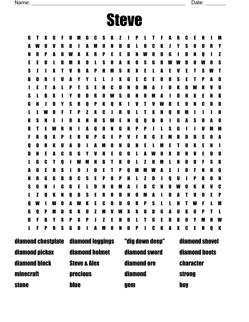 Steve Word Search