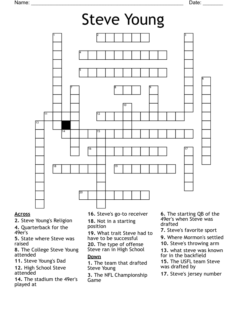 Steve Young Crossword