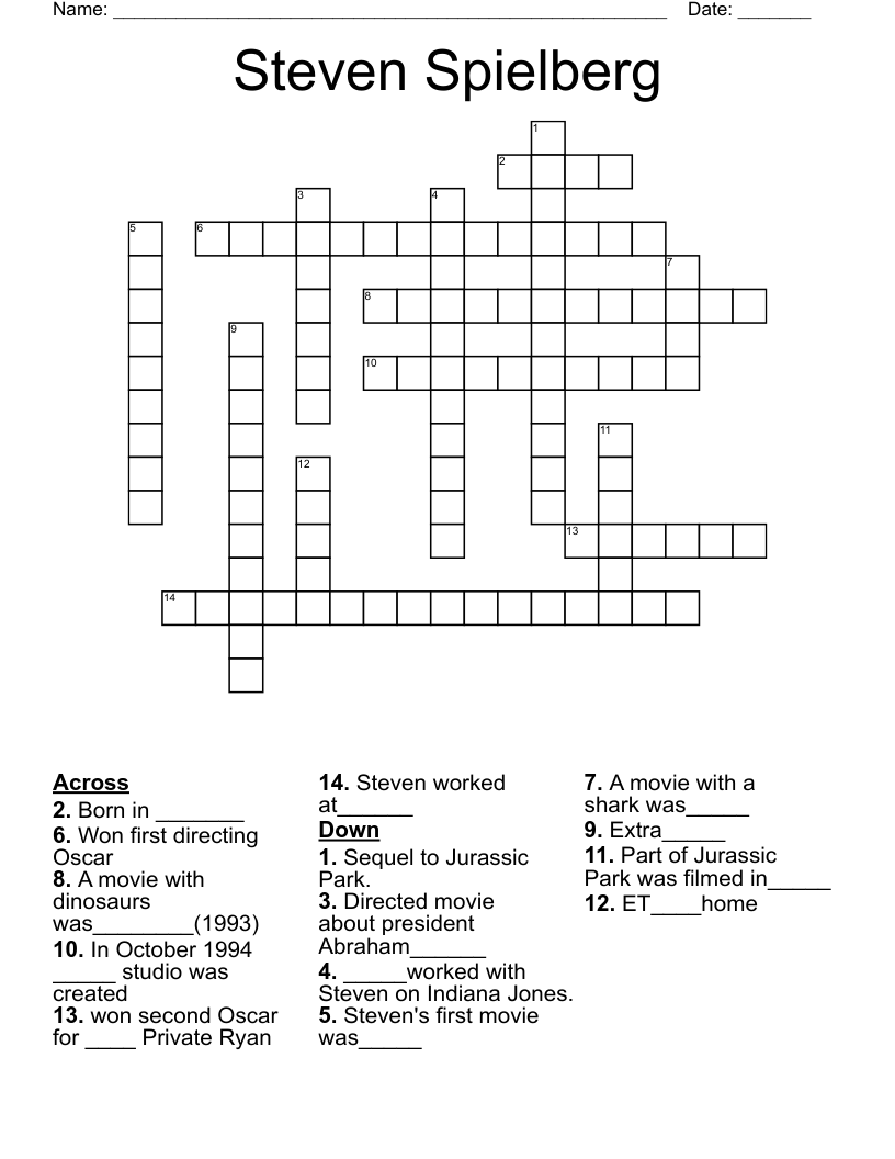 Steven Spielberg Crossword