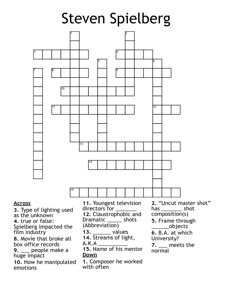Steven Spielberg Crossword
