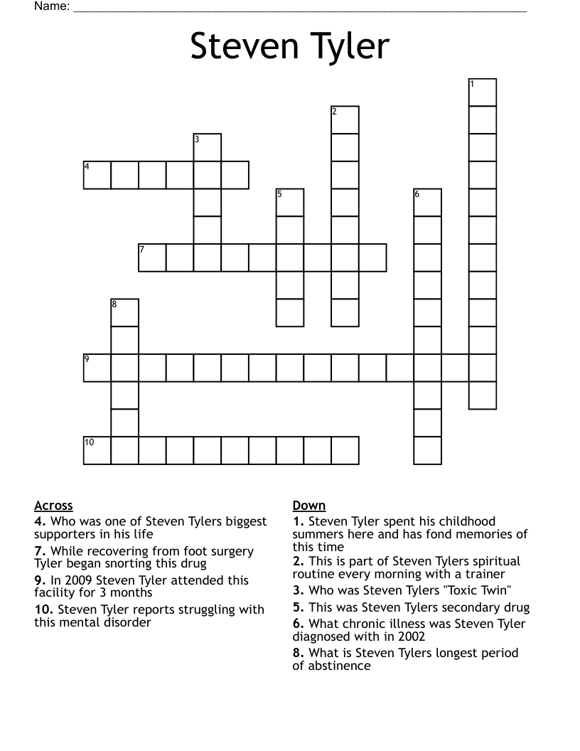 Steven Tyler Crossword