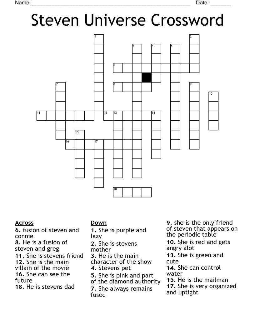 Steven Universe Crossword