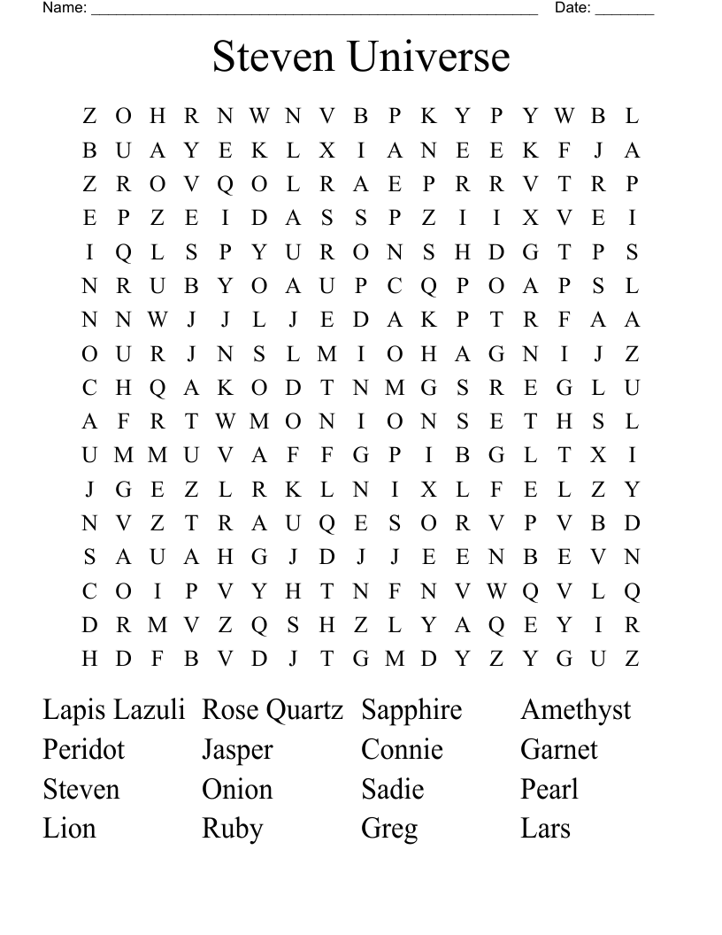 Steven Universe  Word Search