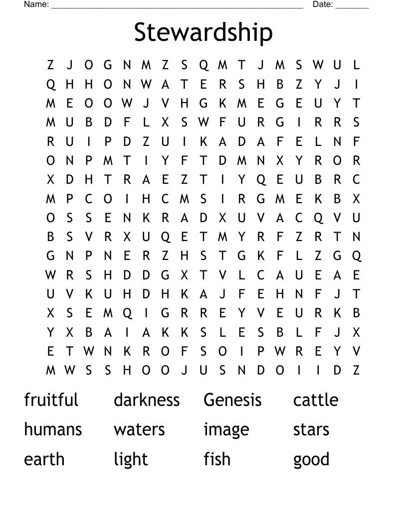 Stewardship Word Search