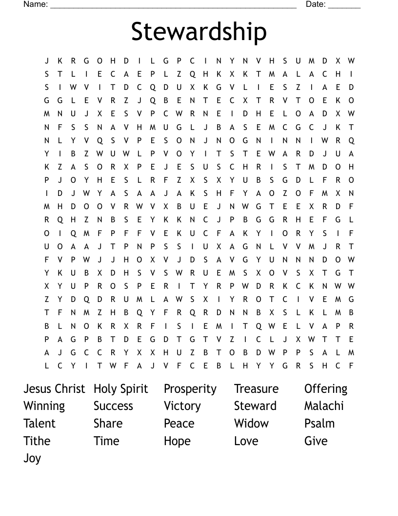 Stewardship Word Search