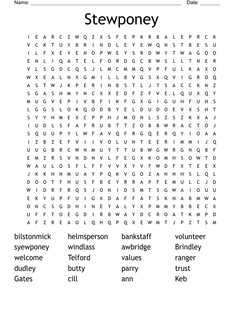 Stewponey Word Search