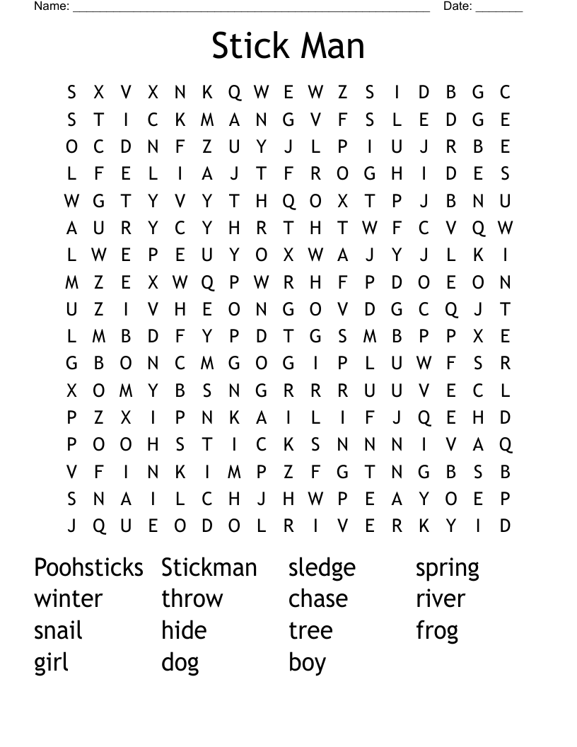 Stick Man Word Search