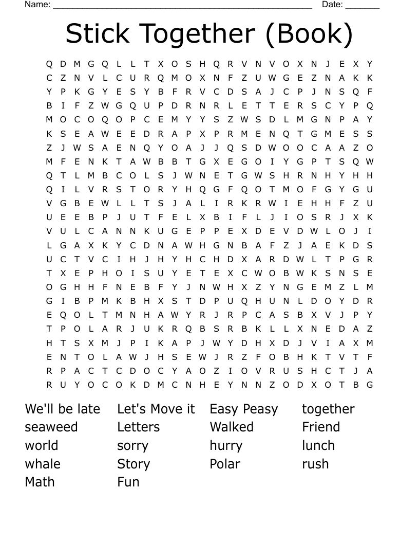 Stick Together (Book) Word Search