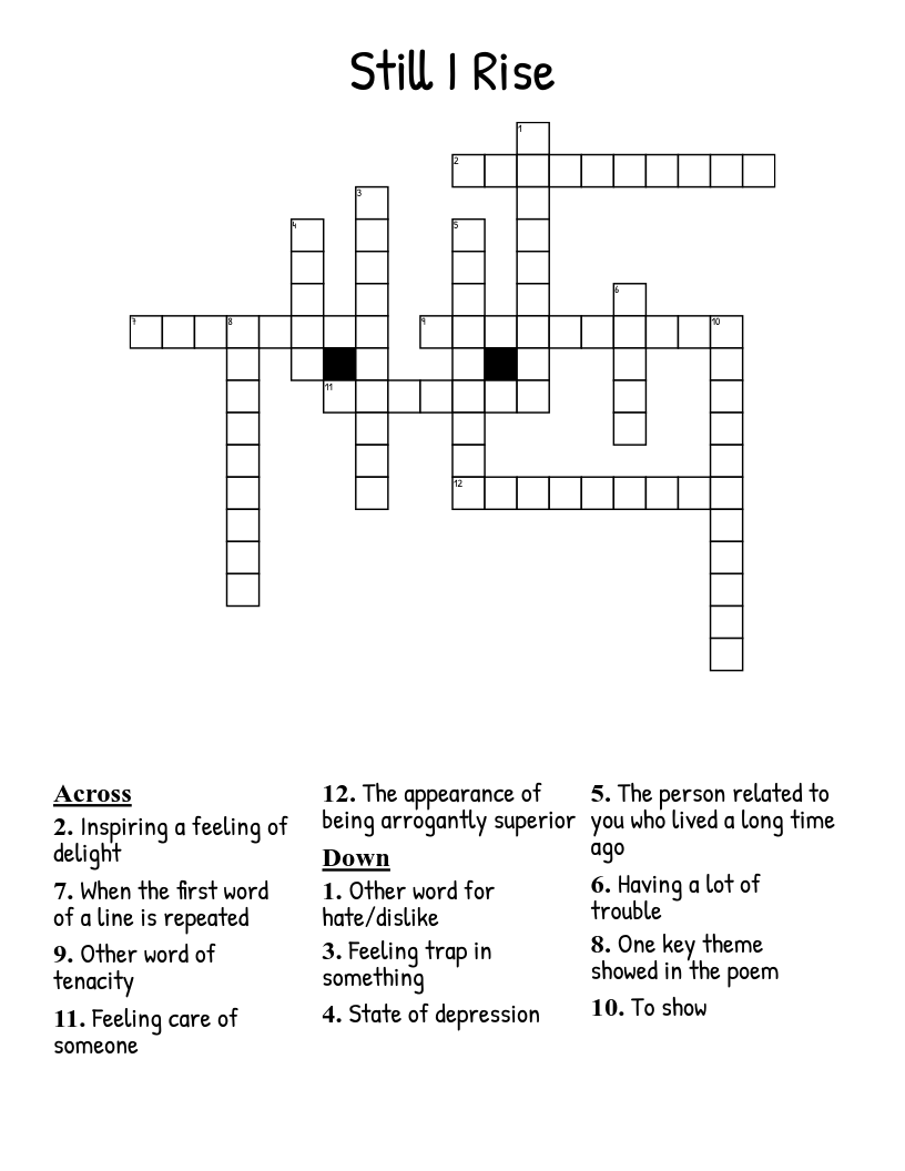 Still I Rise Crossword