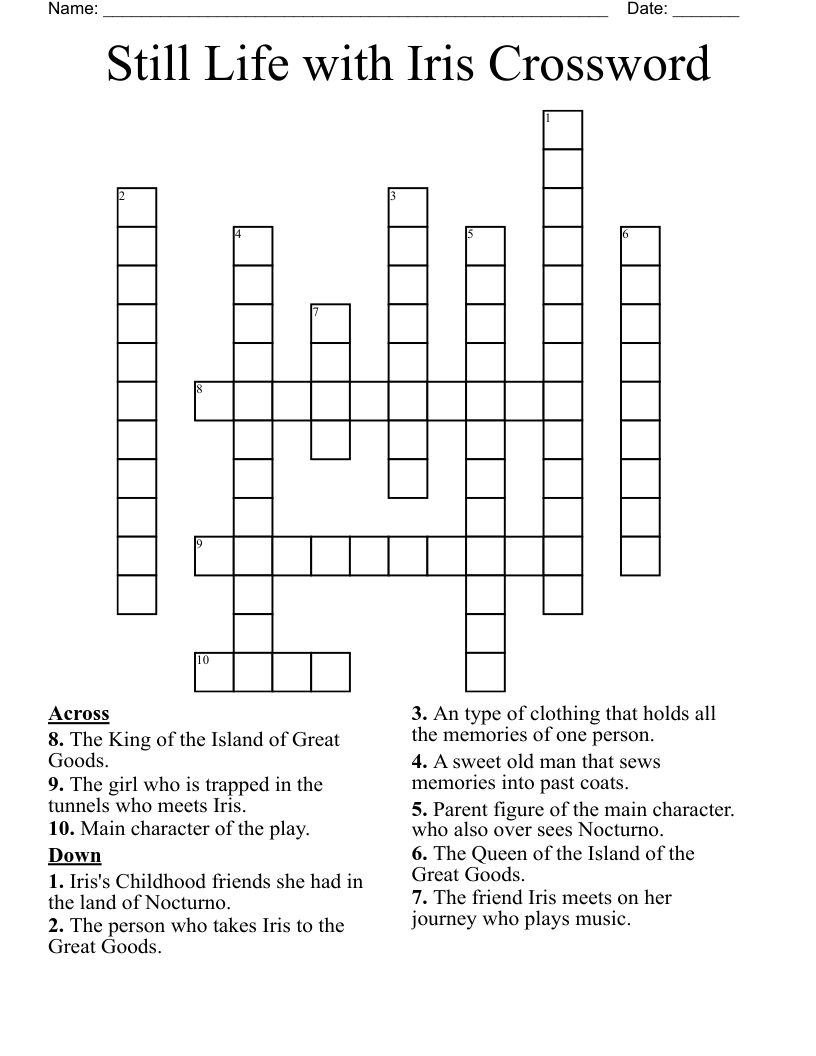 Still Life with Iris Crossword