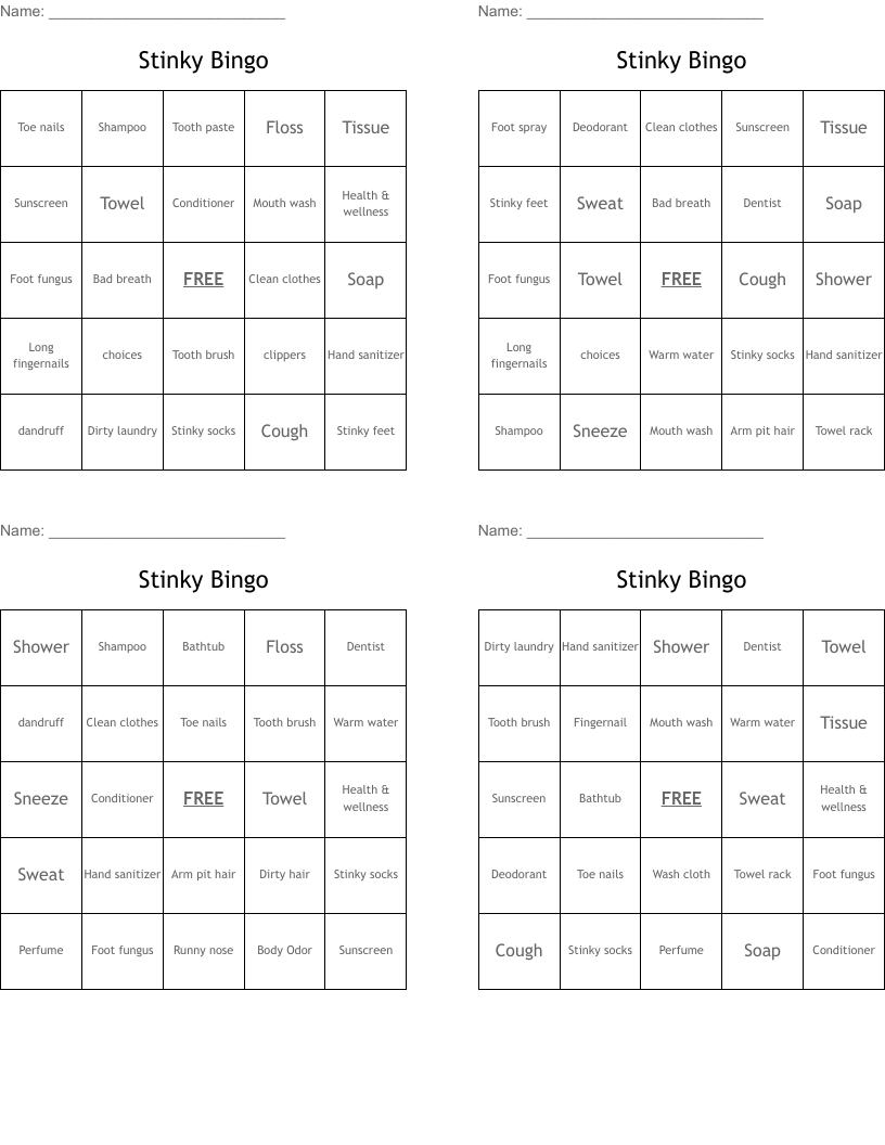Stinky Bingo