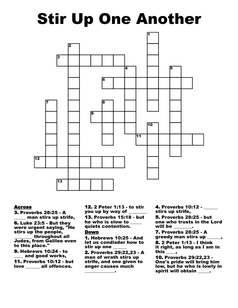 Stir Up One Another Crossword