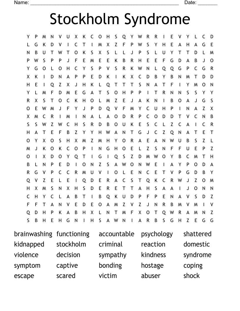 Stockholm Syndrome Word Search