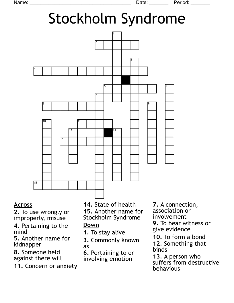 Stockholm Syndrome Crossword
